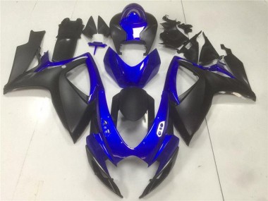 Beste Suzuki GSXR 600/750 Motorrad Verkleidung 2006-2007 - Blau Matt Schwarz