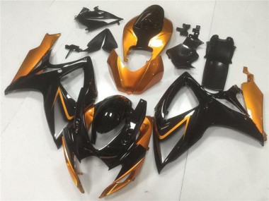 Beste Suzuki GSXR 600/750 Motorrad Verkleidung 2006-2007 - Orange Glanzendes Schwarz