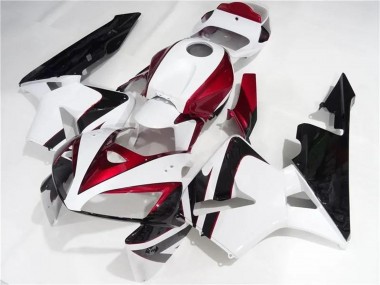 Beste Honda CBR600RR Motorrad Verkleidungen Kit 2005-2006 - Weiss Rot Schwarz