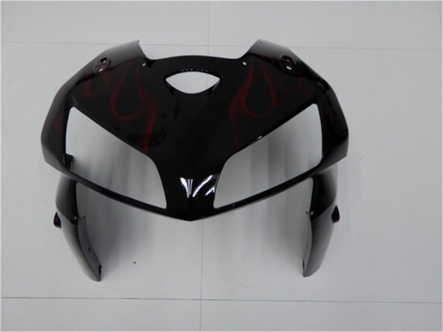 Beste Honda CBR600RR Motorrad Verkleidung Kit 2005-2006 - Glanzendes Schwarz Rot Flamme