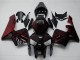 Beste Honda CBR600RR Motorrad Verkleidung Kit 2005-2006 - Glanzendes Schwarz Rot Flamme