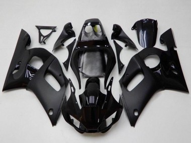 Beste Yamaha YZF R6 Motorrad Verkleidung 1998-2002 - Glanzendes Schwarz Matt Schwarz