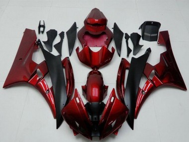 Beste Yamaha YZF R6 Motorrad Verkleidung Kit 2006-2007 - Rot Matt Schwarz