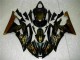 Beste Yamaha YZF R6 Motorrad Verkleidung 2008-2016 - Glanzendes Schwarz Gold Flamme