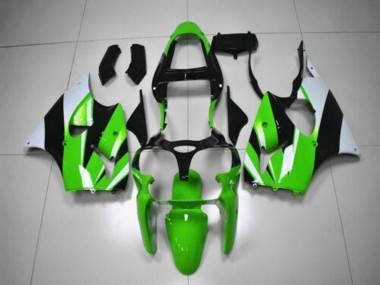 Beste Kawasaki ZX6R Motorrad Verkleidung Kit 2000-2002 - Grun Weiss Schwarz