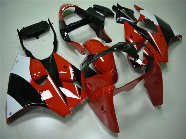 Beste Kawasaki ZX6R Motorrad Verkleidung 2000-2002 - Weiss Rot Glanzendes Schwarz