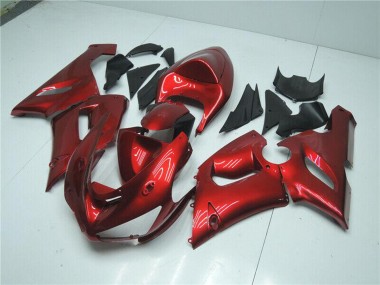 Beste Kawasaki ZX6R Motorrad Verkleidung 2005-2006 - Bonbon Rot