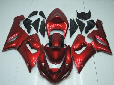Beste Kawasaki ZX6R Motorrad Verkleidung 2005-2006 - Bonbon Rot