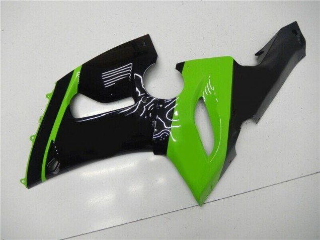 Beste Kawasaki ZX6R Motorrad Verkleidung 2005-2006 - Grun Glanzendes Schwarz