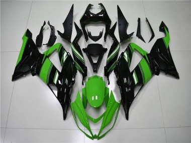 Beste Kawasaki ZX6R Motorrad Verkleidung 2013-2018 - Grun Glanzendes Schwarz