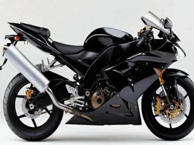 Beste Kawasaki ZX10R Motorrad Verkleidung 2004-2005 - Glanzendes Schwarz Matt Schwarz