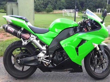 Beste Kawasaki ZX10R Motorrad Verkleidung Kit 2006-2007 - Grun Matt Schwarz