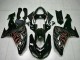 Beste Kawasaki ZX10R Motorrad Verkleidung Kit 2006-2007 - Glanzendes Schwarz Rot Flamme