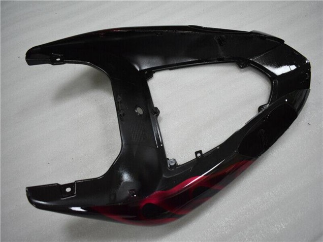 Beste Kawasaki ZX10R Motorrad Verkleidung 2006-2007 - Glanzendes Schwarz Rot Flamme