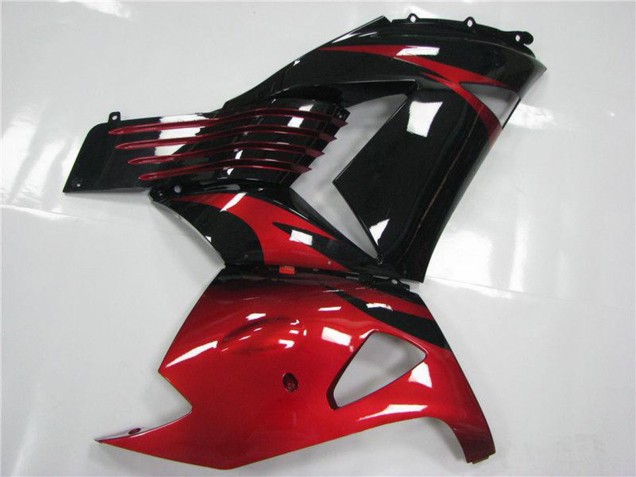 Beste Kawasaki ZX14R ZZR1400 Motorrad Verkleidung 2006-2011 - Rot Schwarz