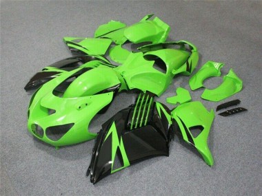 Beste Kawasaki ZX14R ZZR1400 Motorrad Verkleidung 2006-2011 - Grun Glanzendes Schwarz