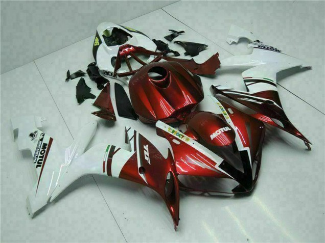 Beste Yamaha YZF R1 Motorrad Verkleidung 2004-2006 - Weiss Rot Gelb Motul 46