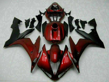 Beste Yamaha YZF R1 Motorrad Verkleidung 2004-2006 - Kastanienbraun Rot Matt Schwarz