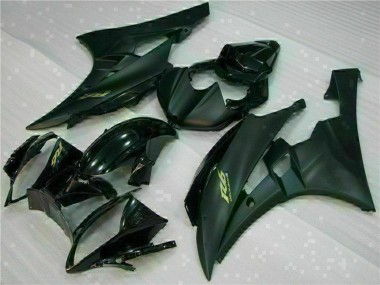 Beste Yamaha YZF R6 Motorrad Verkleidung 2006-2007 - Glanzendes Schwarz Matt Schwarz Gold Aufkleber
