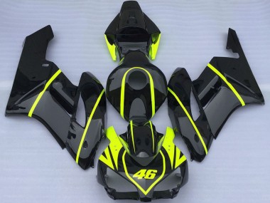 Beste Honda CBR1000RR Motorrad Verkleidung 2004-2005 - Glanzendes Schwarz Hohe Sichtbarkeit Gelb 46