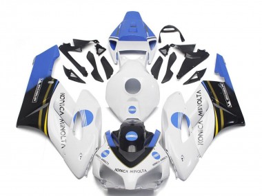 Beste Honda CBR1000RR Motorrad Verkleidung 2004-2005 - Weiss Hellblau Glanzendes Schwarz Konica Minolta