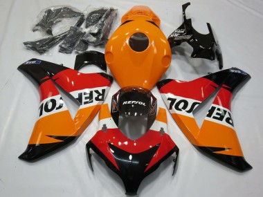 Beste Honda CBR1000RR Motorrad Verkleidungen Kit 2008-2011 - Orange Weiss Rot Glanzendes Schwarz Repsol