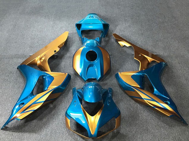 Beste Honda CBR1000RR Motorrad Verkleidung 2006-2007 - Hellblau Gold