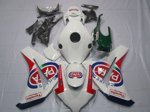 Beste Honda CBR1000RR Motorrad Verkleidung 2008-2011 - Weiss Rot Blau Pata Castrol Tonello