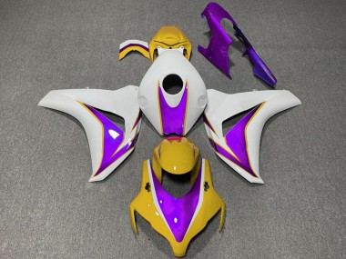 Beste Honda CBR1000RR Motorrad Verkleidung 2008-2011 - Weiss Gelb Lila