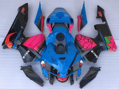 Beste Honda CBR600RR Motorrad Verkleidung 2005-2006 - Blau Hai Rosa