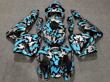 Beste Honda CBR600RR Motorrad Verkleidung 2005-2006 - Camouflage Hellblau