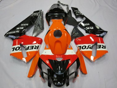 Beste Honda CBR600RR Motorrad Verkleidung 2005-2006 - Orange Weiss Rot Glanzendes Schwarz Repsol