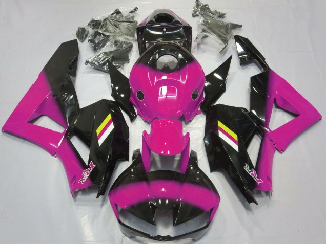 Beste Honda CBR600RR Motorrad Verkleidung 2013-2023 - Rosa Glanzendes Schwarz Weiss Gelb