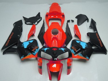 Beste Honda CBR600RR Motorrad Verkleidung 2005-2006 - Rot Hellblau Schwarz Spritzer