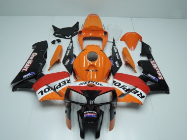 Beste Honda CBR600RR Motorrad Verkleidung 2005-2006 - Orange Rot Weiss Schwarz One Heart Repsol