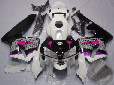 Beste Honda CBR600RR Motorrad Verkleidung 2005-2006 - Rosa Spritzer on Glanzendes Schwarz