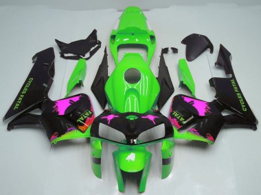 Beste Honda CBR600RR Motorrad Verkleidung 2005-2006 - Rosa Spritzer on Grun