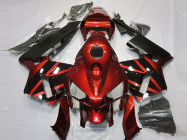 Beste Honda CBR600RR Motorrad Verkleidung 2005-2006 - Rot Glanzendes Schwarz Design