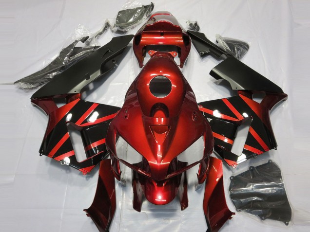 Beste Honda CBR600RR Motorrad Verkleidung 2005-2006 - Rot Glanzendes Schwarz Design