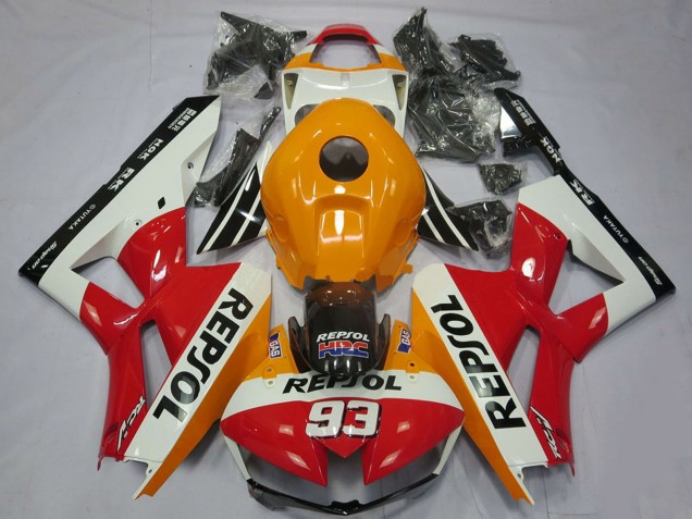 Beste Honda CBR600RR Motorrad Verkleidung 2013-2023 - Orange Weiss Rot Glanzendes Schwarz Repsol 93