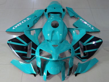 Beste Honda CBR600RR Motorrad Verkleidung 2005-2006 - Blau Grun OEM Stil