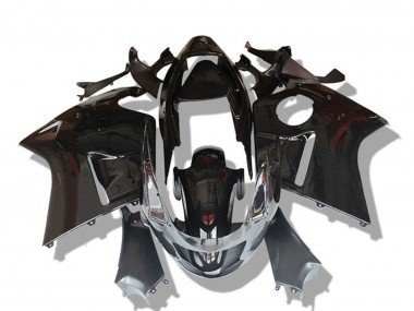 Beste Honda CBR1100XX Blackbird Motorrad Verkleidung 1996-2007 - Glanzendes Schwarz Grau