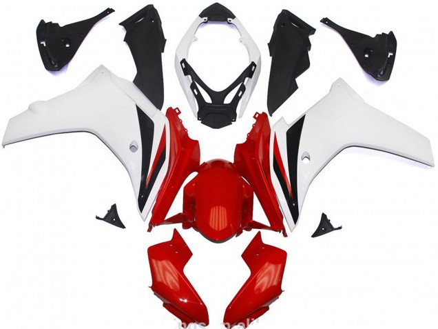 Beste Honda CBR600F Abs Motorrad Verkleidungen 2011-2013 - Weiss Rot Glanzendes Schwarz