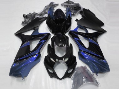 Beste Suzuki GSXR 1000 Motorrad Verkleidung 2007-2008 - Blau Glanzendes Schwarz