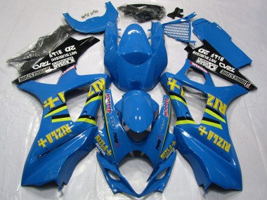 Beste Suzuki GSXR 1000 Motorrad Verkleidung 2007-2008 - Blau Gold Schwarz Rizla