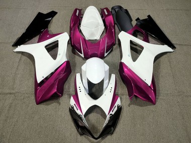 Beste Suzuki GSXR 1000 Motorrad Verkleidung 2007-2008 - Weiss Rosa Schwarz
