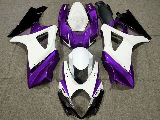 Beste Suzuki GSXR 1000 Motorrad Verkleidung 2007-2008 - Weiss Lila Schwarz