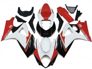 Beste Suzuki GSXR 1000 Motorrad Verkleidung 2007-2008 - Weiss Rot Schwarz