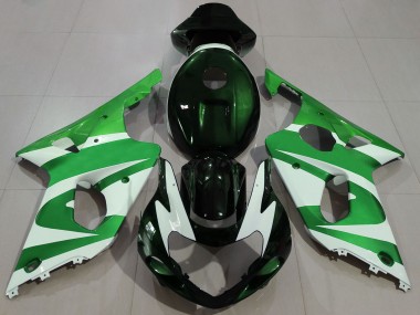 Beste Suzuki GSXR 1000 Motorrad Verkleidung 2000-2002 - Grun Weiss Schwarz