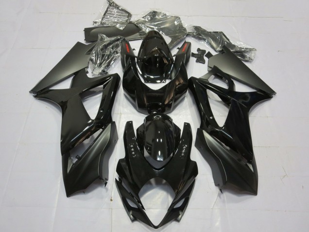Beste Suzuki GSXR 1000 Motorrad Verkleidung 2007-2008 - Glanzendes Schwarz Matt Schwarz Schlichtes